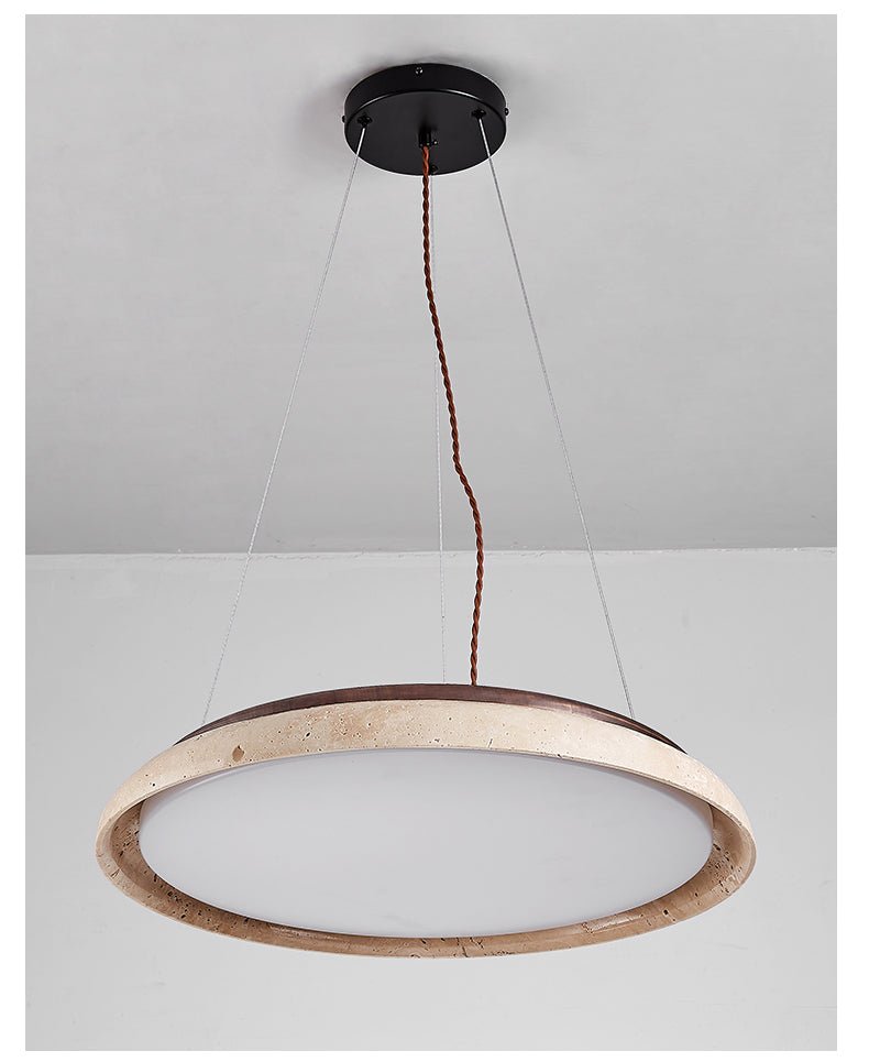 Aeron travertino Lunar Halo lampada a sospensione