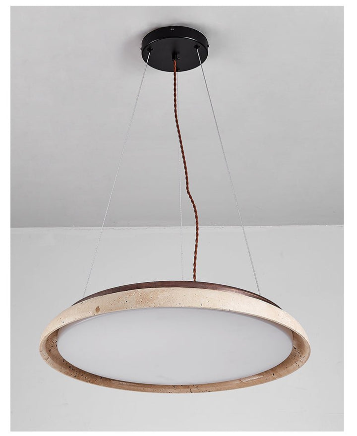 Aeron travertino Lunar Halo lampada a sospensione