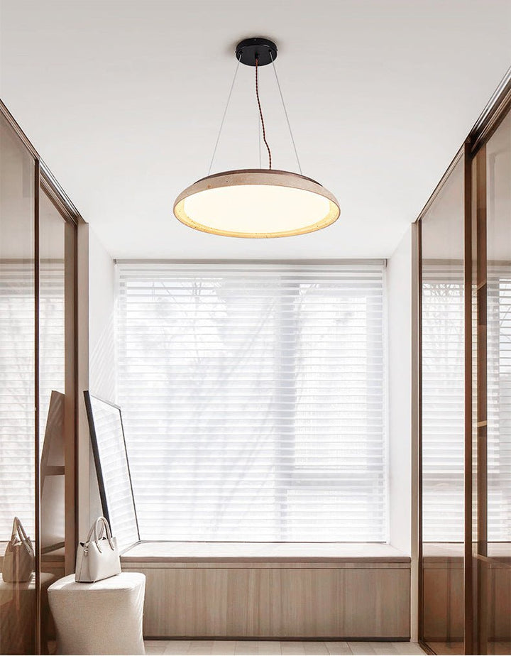 Aeron travertino Lunar Halo lampada a sospensione