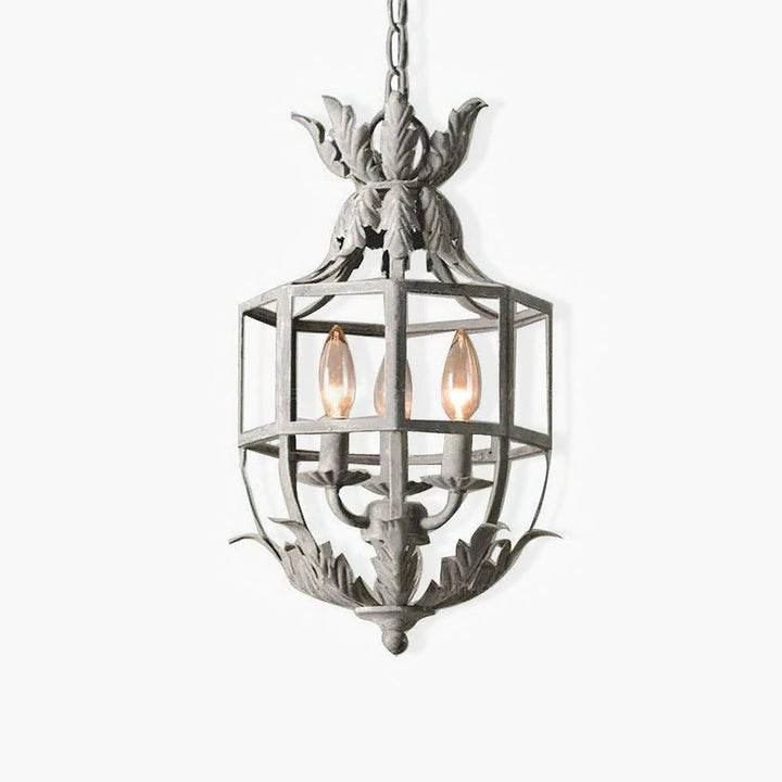 Soraaine lampadario Retro in Gabbia Grigio a Candela