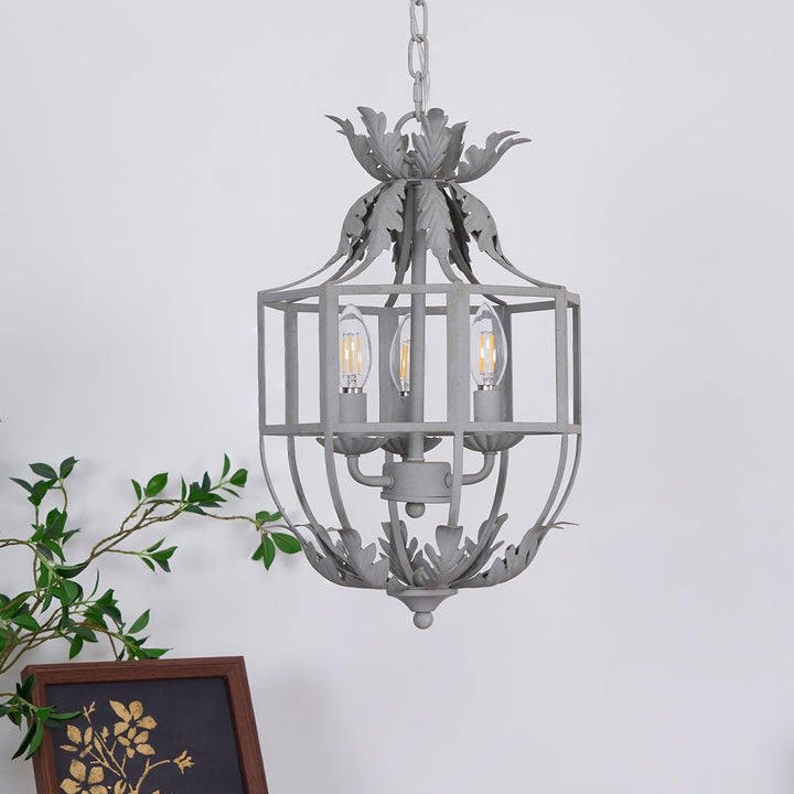Soraaine lampadario Retro in Gabbia Grigio a Candela