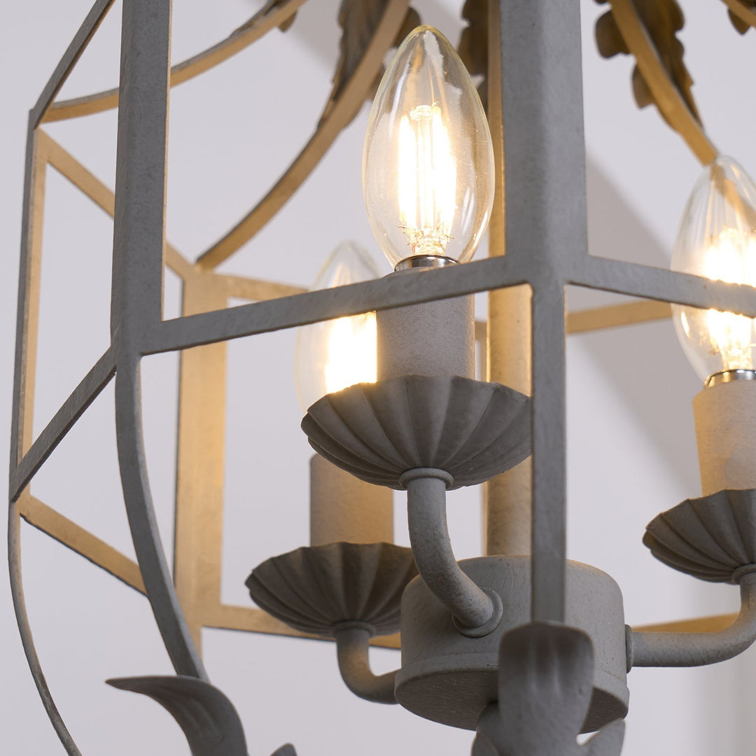 Soraaine lampadario Retro in Gabbia Grigio a Candela