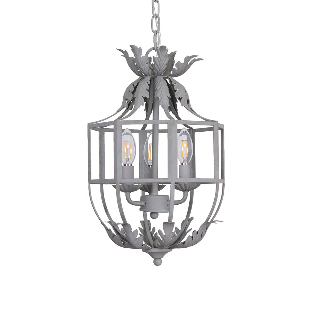 Soraaine lampadario Retro in Gabbia Grigio a Candela