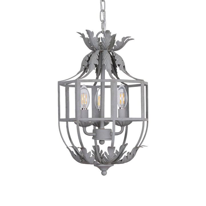 Soraaine lampadario Retro in Gabbia Grigio a Candela