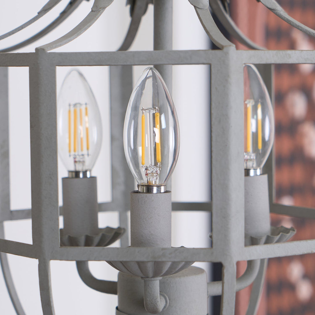 Soraaine lampadario Retro in Gabbia Grigio a Candela
