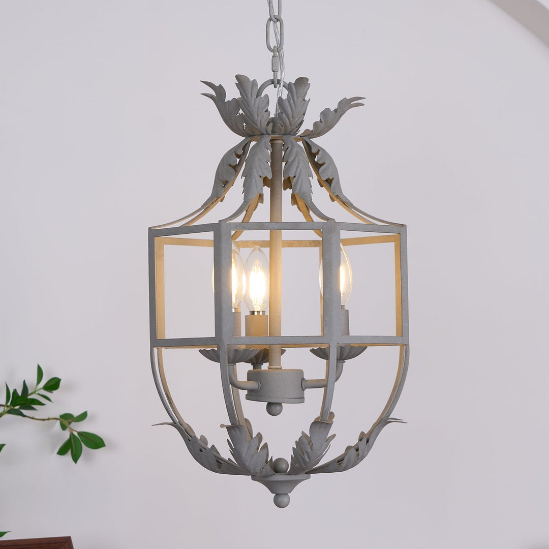 Soraaine lampadario Retro in Gabbia Grigio a Candela