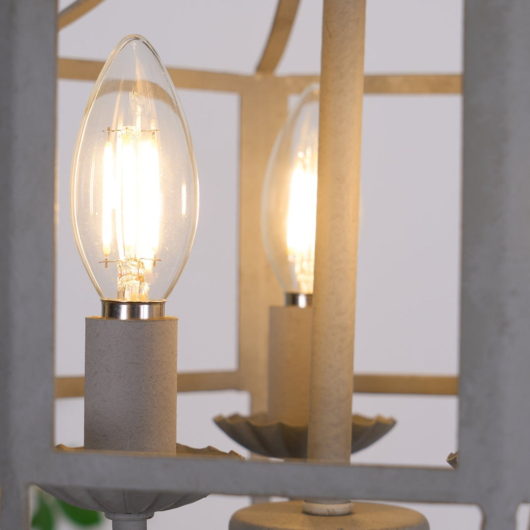 Soraaine lampadario Retro in Gabbia Grigio a Candela