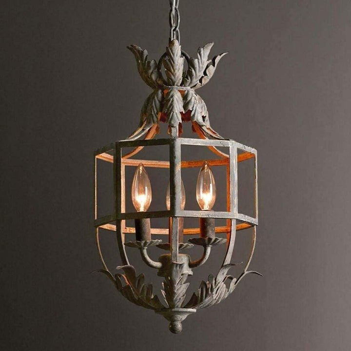 Soraaine lampadario Retro in Gabbia Grigio a Candela