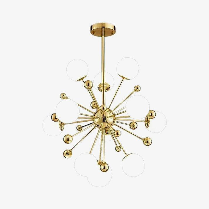 Caseraria lampadario ottone Esplosione sfere Opale