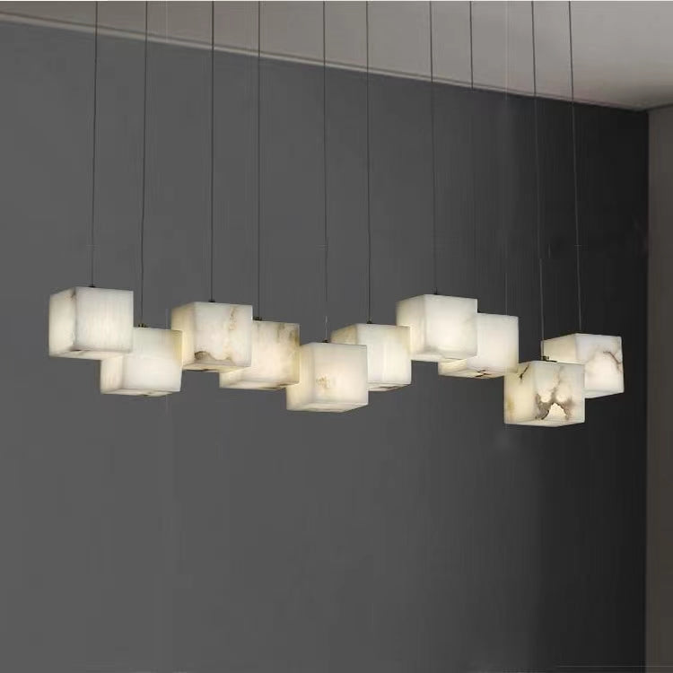Lampadario alabastro Cubi Eleganza
