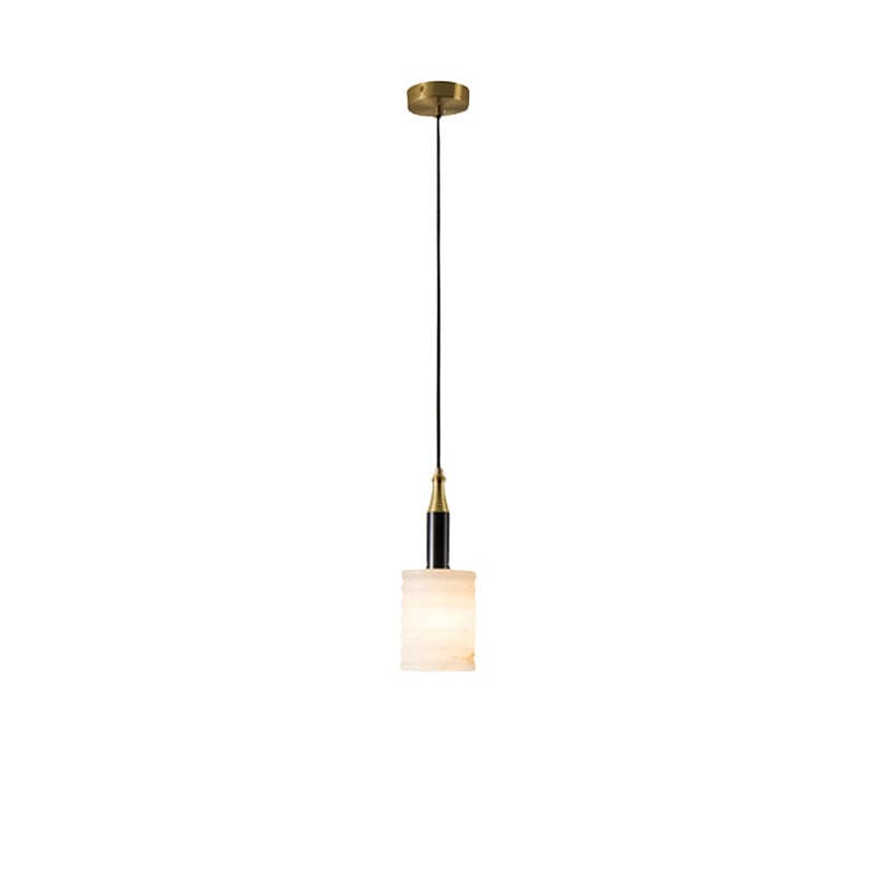 Lampada a sospensione alabastro cilindrico scanalato