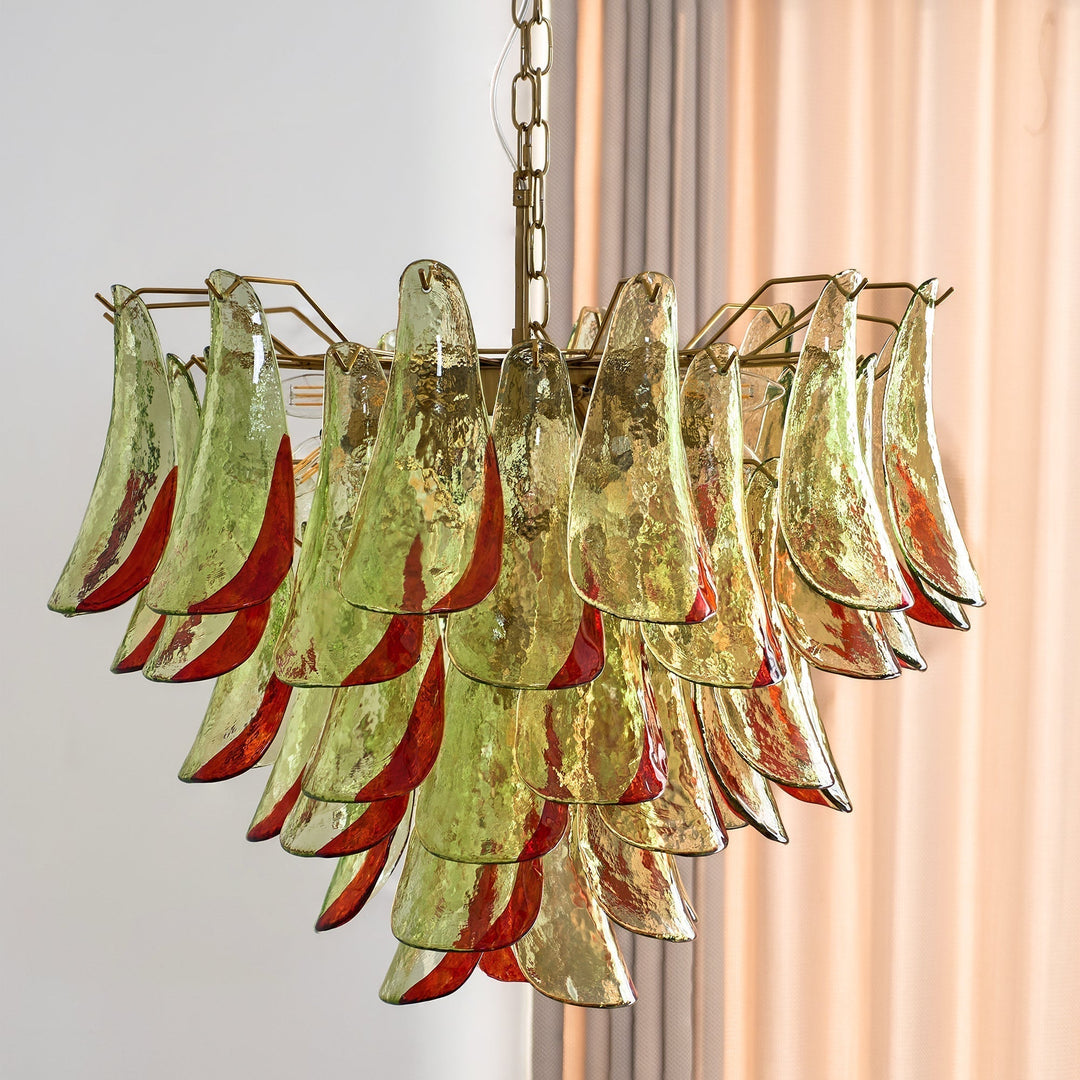 Celoraria lampadario vetro di Murano petali elegante