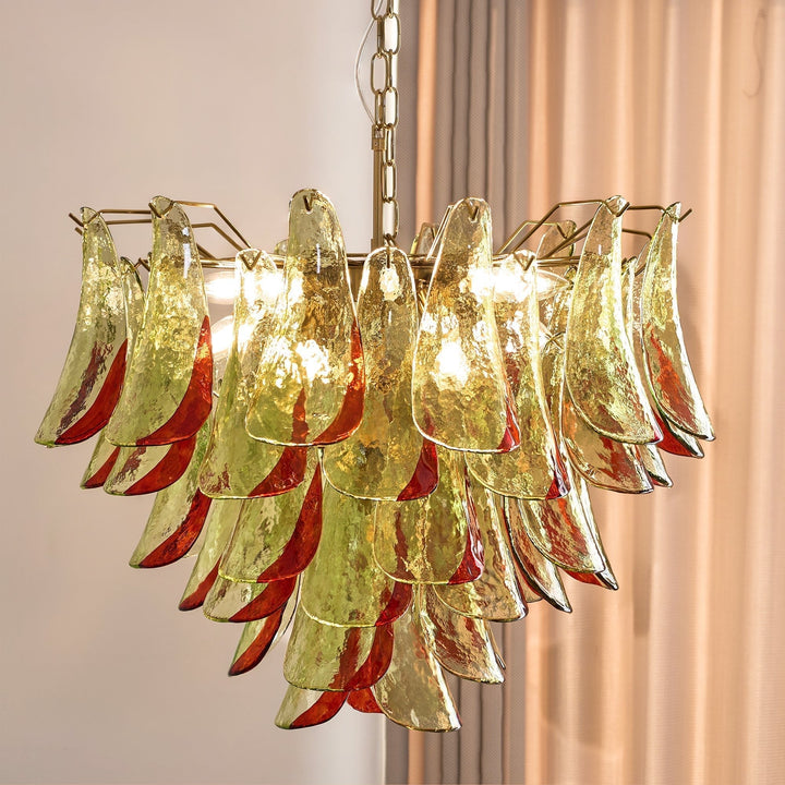 Celoraria lampadario vetro di Murano petali elegante