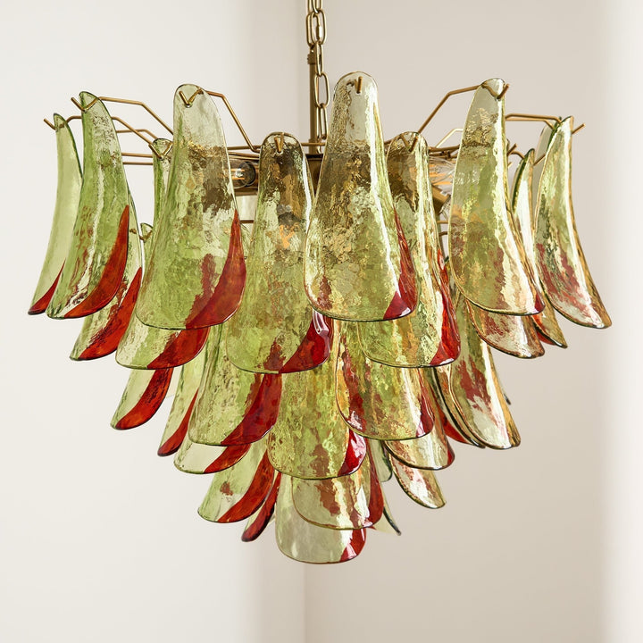 Celoraria lampadario vetro di Murano petali elegante
