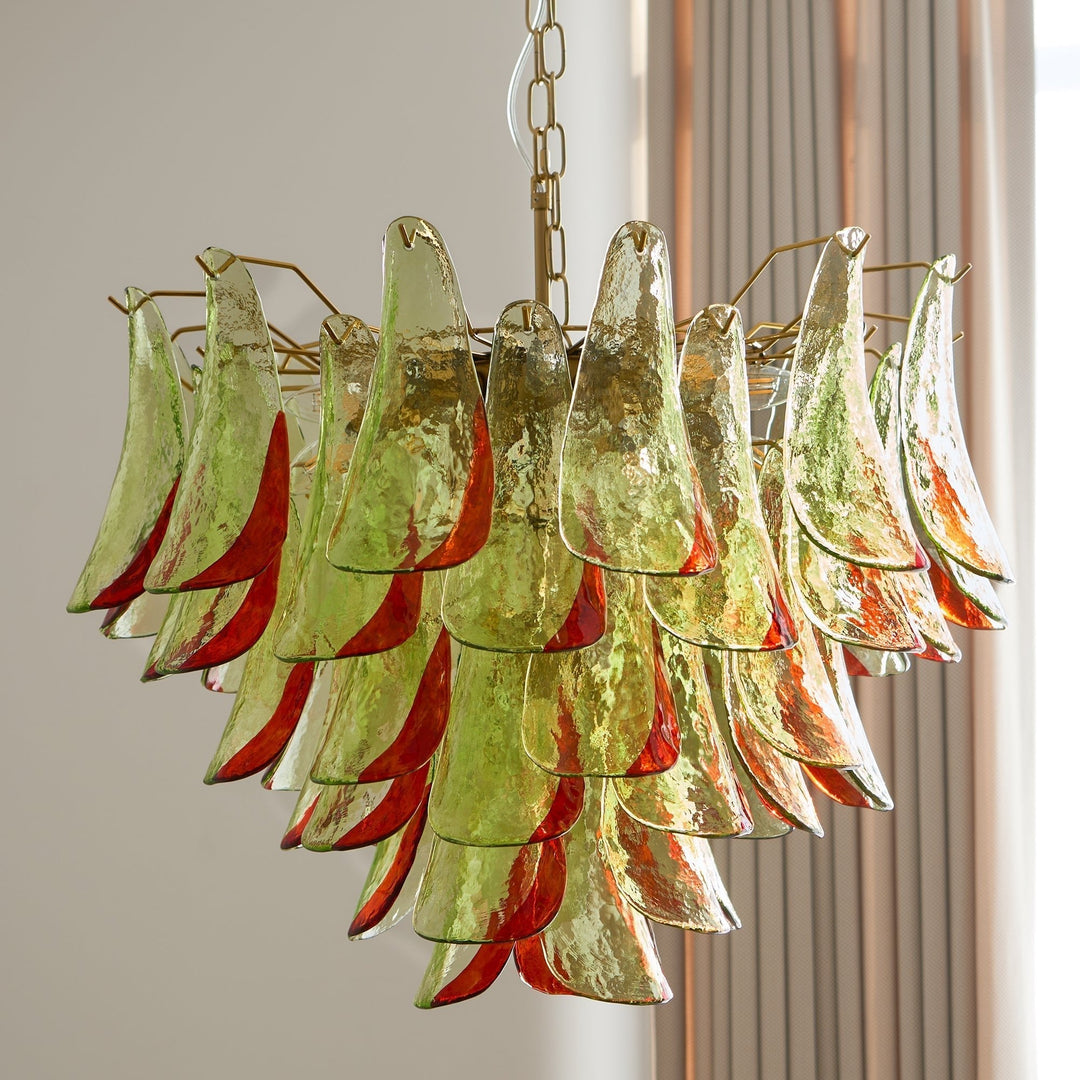 Celoraria lampadario vetro di Murano petali elegante