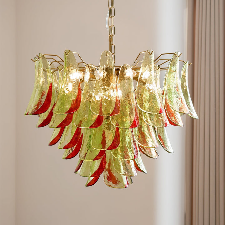 Celoraria lampadario vetro di Murano petali elegante