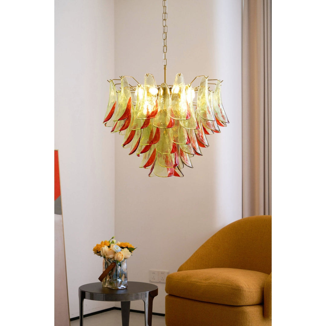 Celoraria lampadario vetro di Murano petali elegante