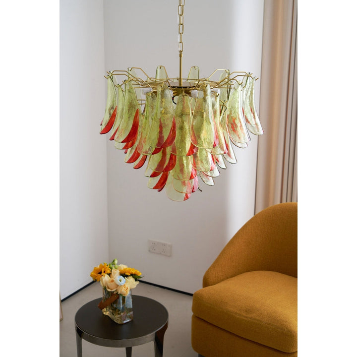 Celoraria lampadario vetro di Murano petali elegante