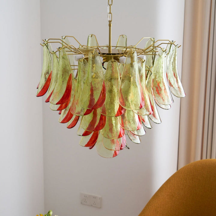 Celoraria lampadario vetro di Murano petali elegante