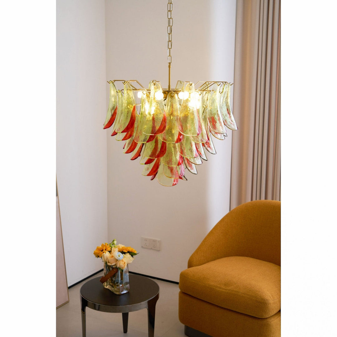 Celoraria lampadario vetro di Murano petali elegante