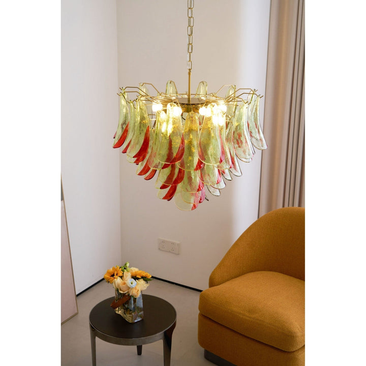 Celoraria lampadario vetro di Murano petali elegante