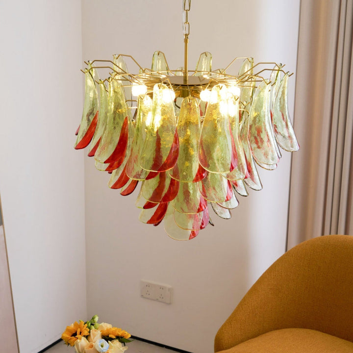 Celoraria lampadario vetro di Murano petali elegante