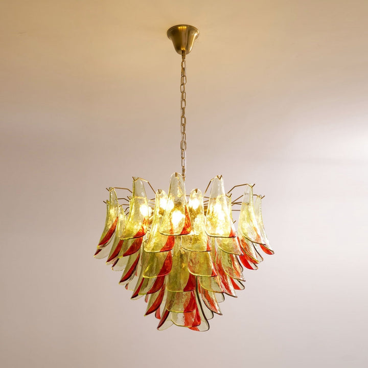 Celoraria lampadario vetro di Murano petali elegante