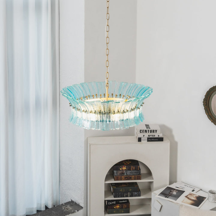 Celoissa lampadario in vetro Blu