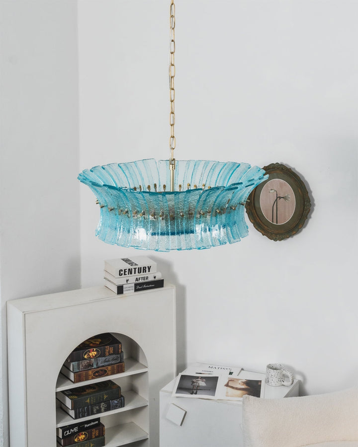 Celoissa lampadario in vetro Blu