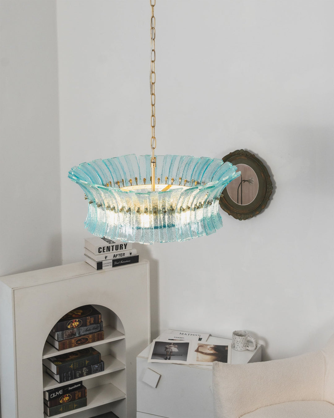 Celoissa lampadario in vetro Blu