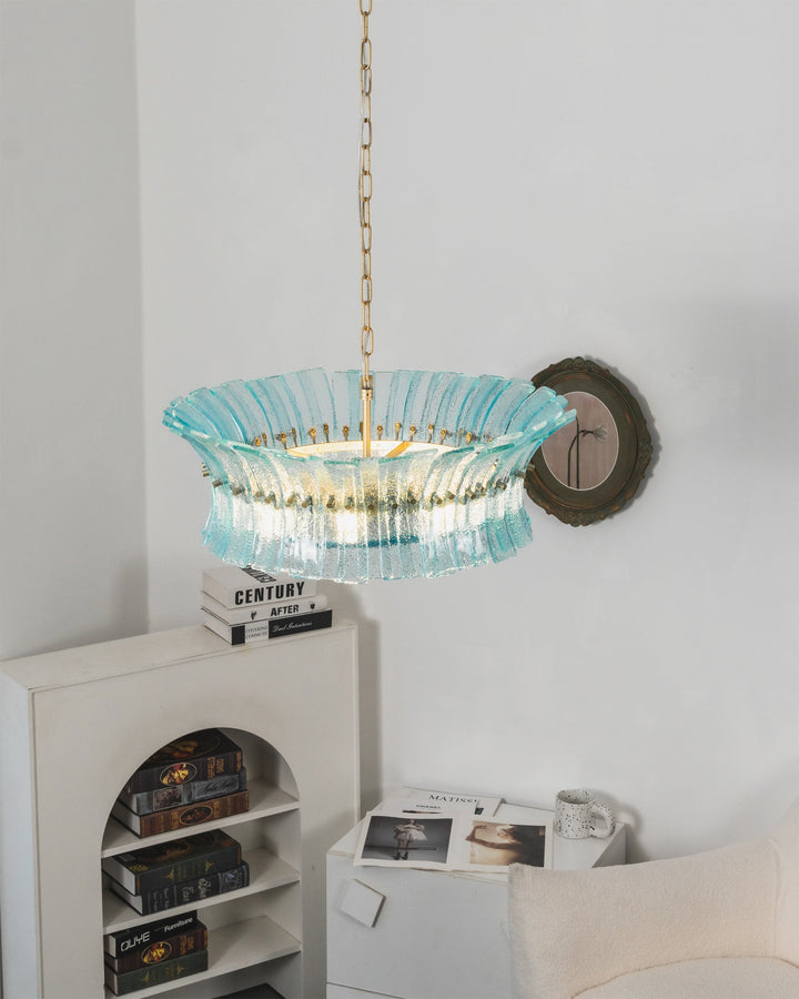 Celoissa lampadario in vetro Blu