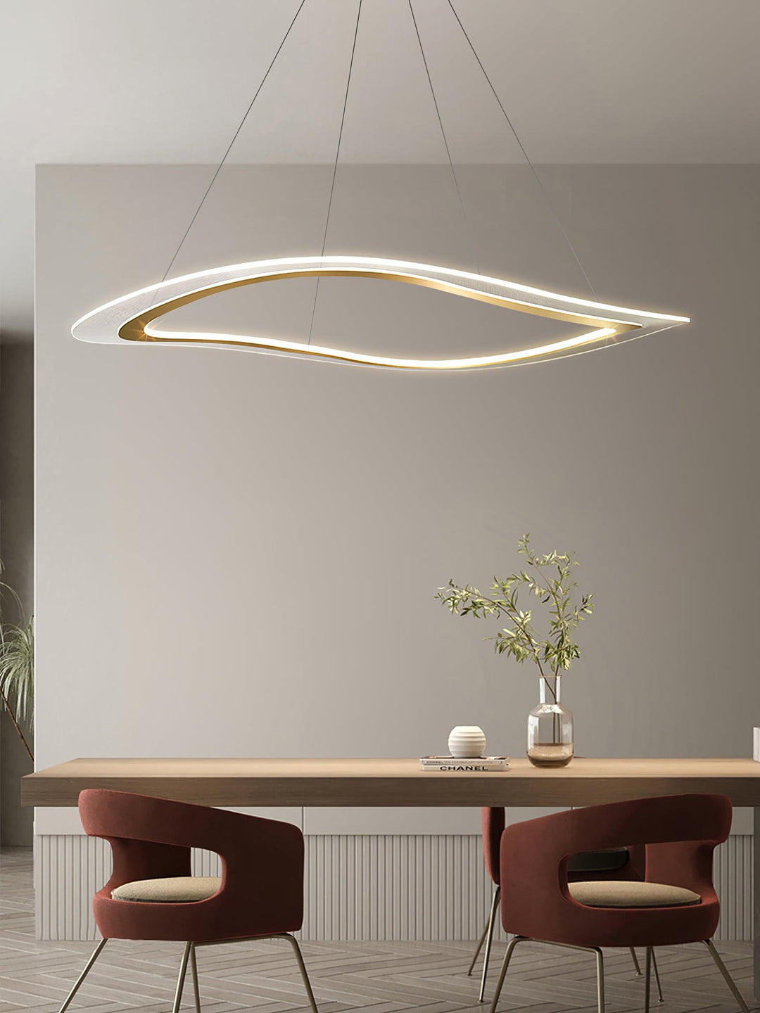 Soleleon lampadario LED Acrilico Oro moderno