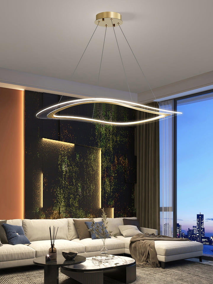 Soleleon lampadario LED Acrilico Oro moderno