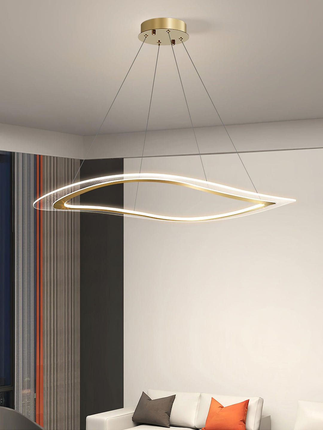 Soleleon lampadario LED Acrilico Oro moderno