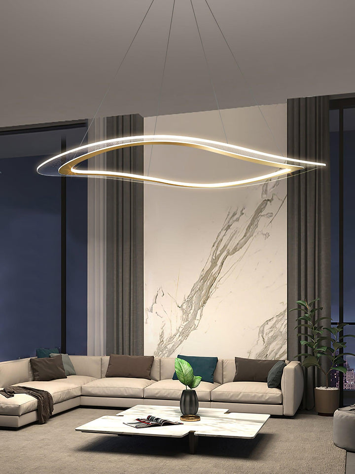 Soleleon lampadario LED Acrilico Oro moderno