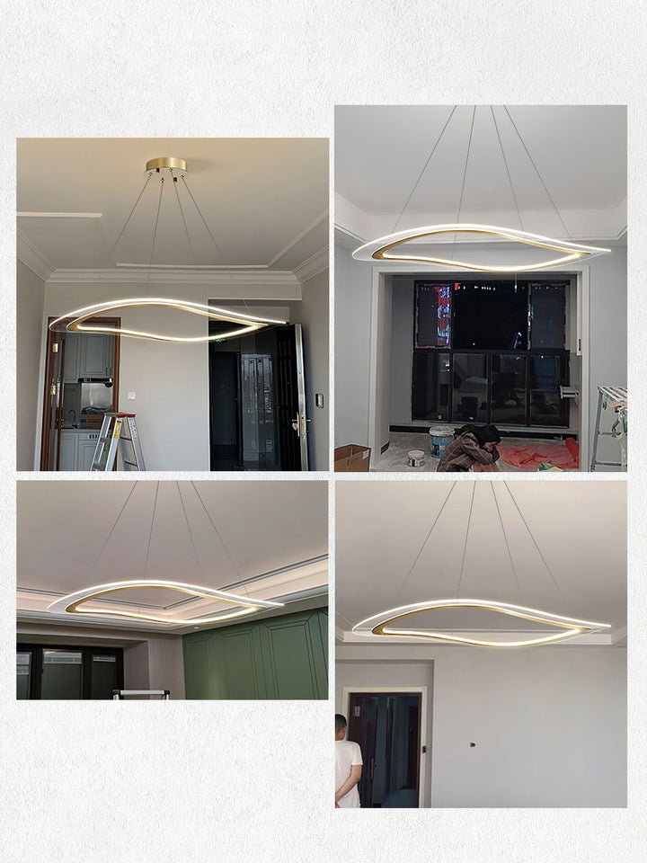 Soleleon lampadario LED Acrilico Oro moderno