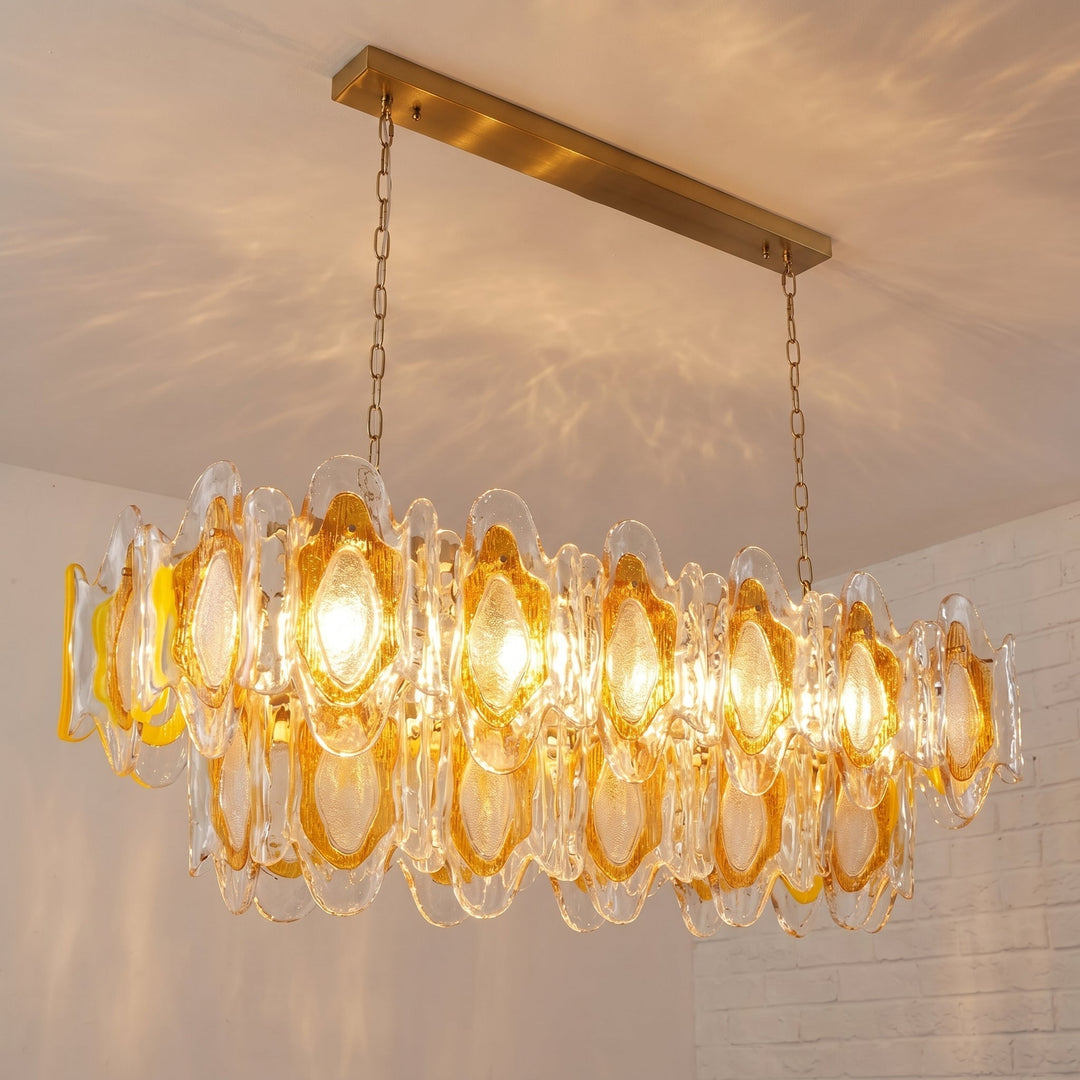 Liorueon lampadario in vetro Lungo
