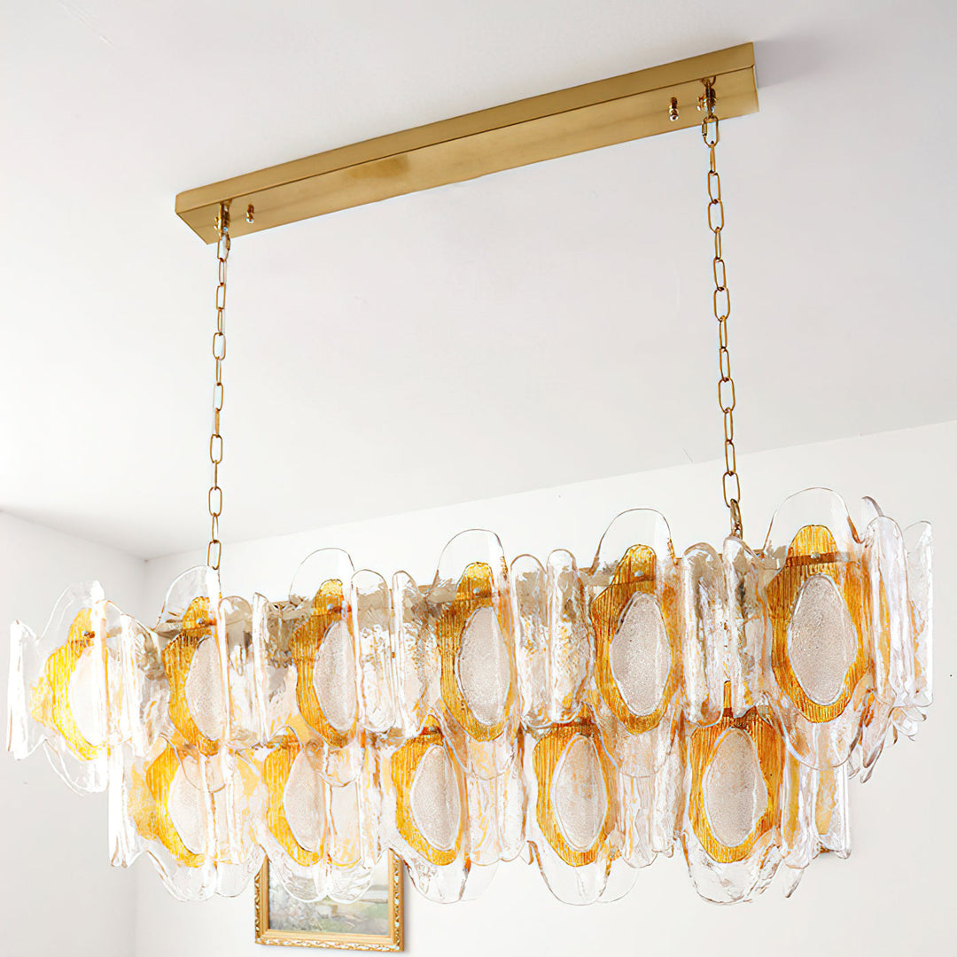 Liorueon lampadario in vetro Lungo