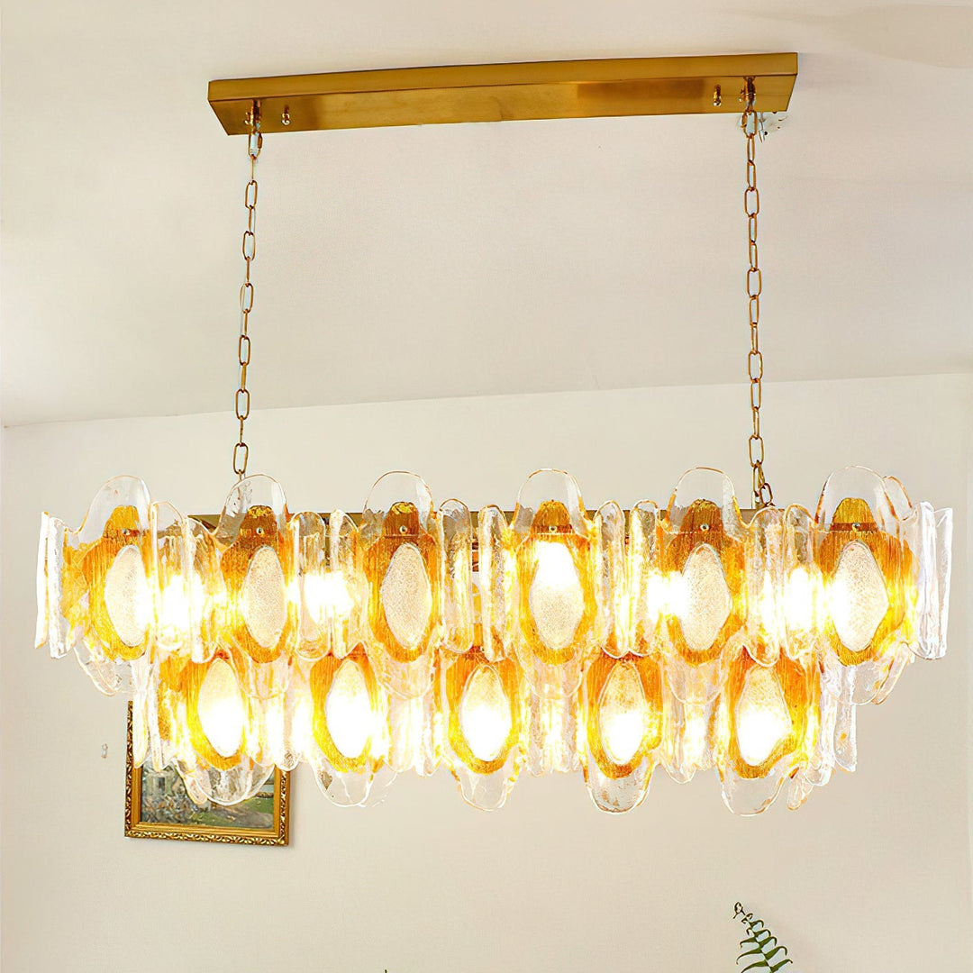 Liorueon lampadario in vetro Lungo