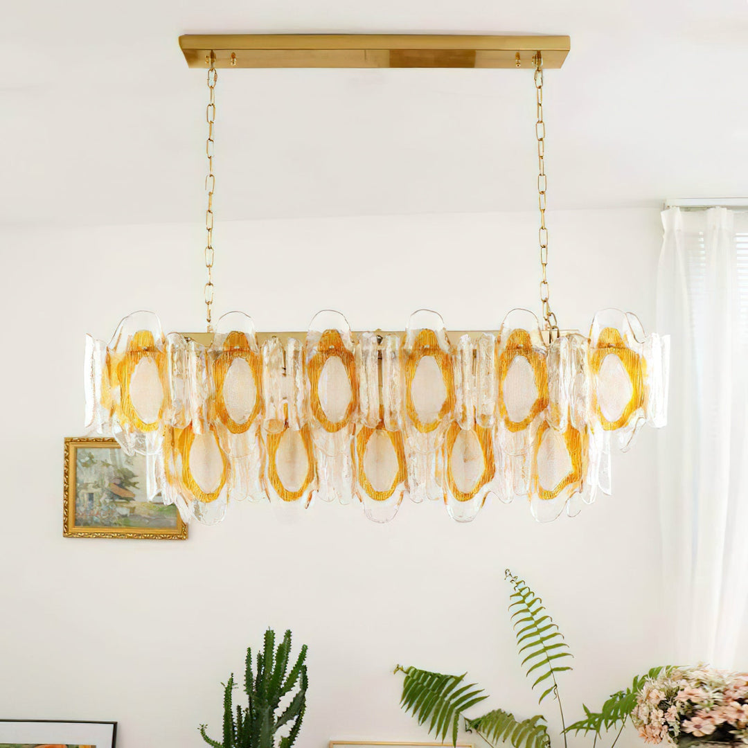Liorueon lampadario in vetro Lungo