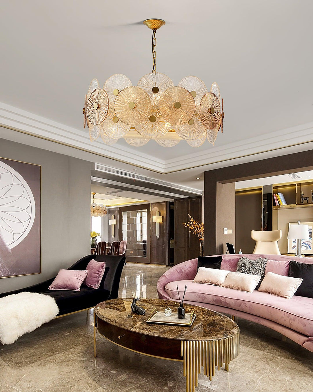 Liororiel lampadario in vetro