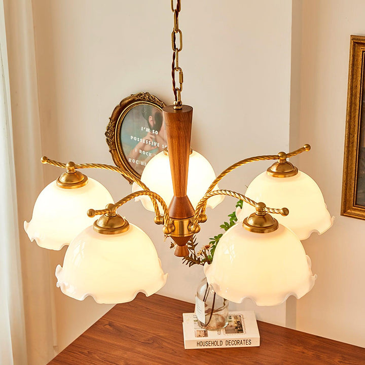 Daisy lampadario vintage in vetro