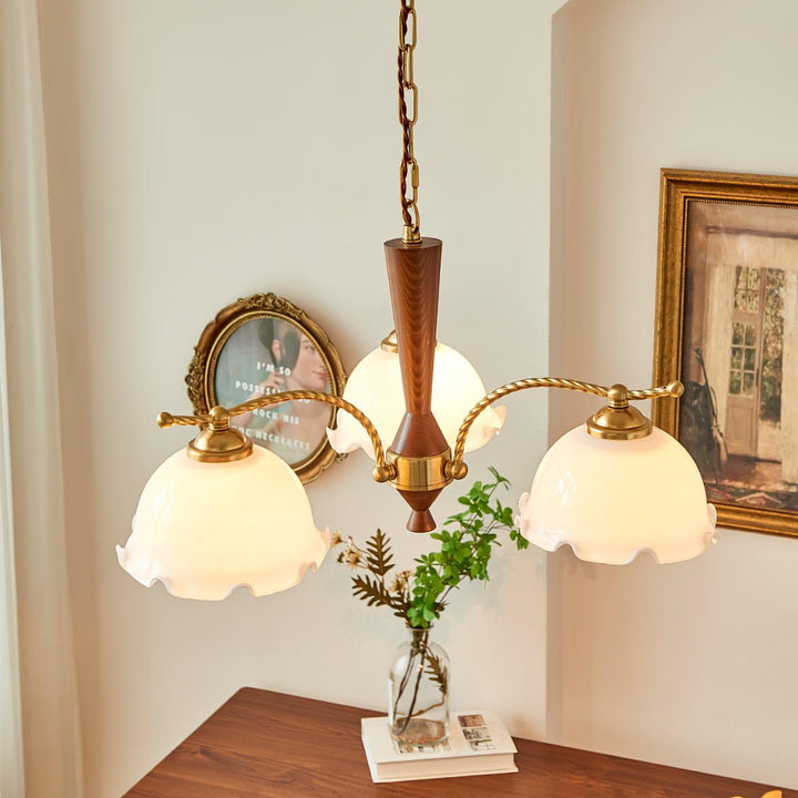 Daisy lampadario vintage in vetro