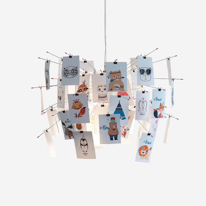 Lampadario Carta e metallo Colorful bianco Carte Whimsical moderno