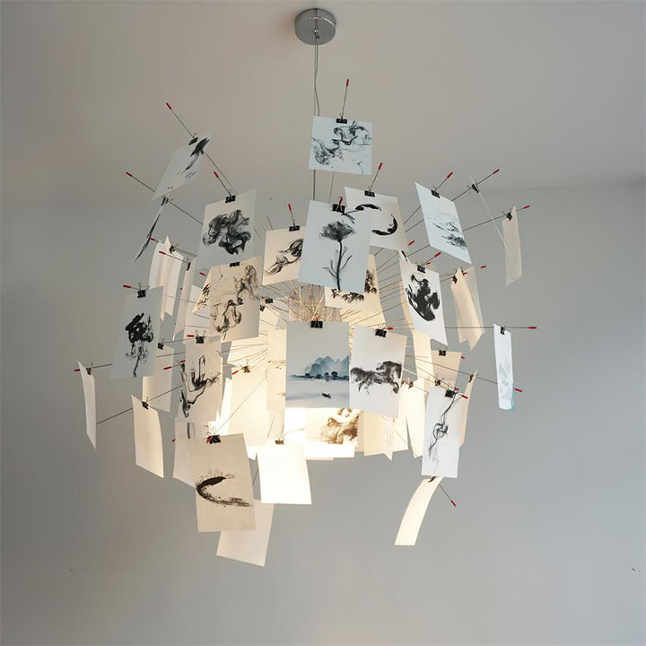Lampadario Carta e metallo Colorful bianco Carte Whimsical moderno