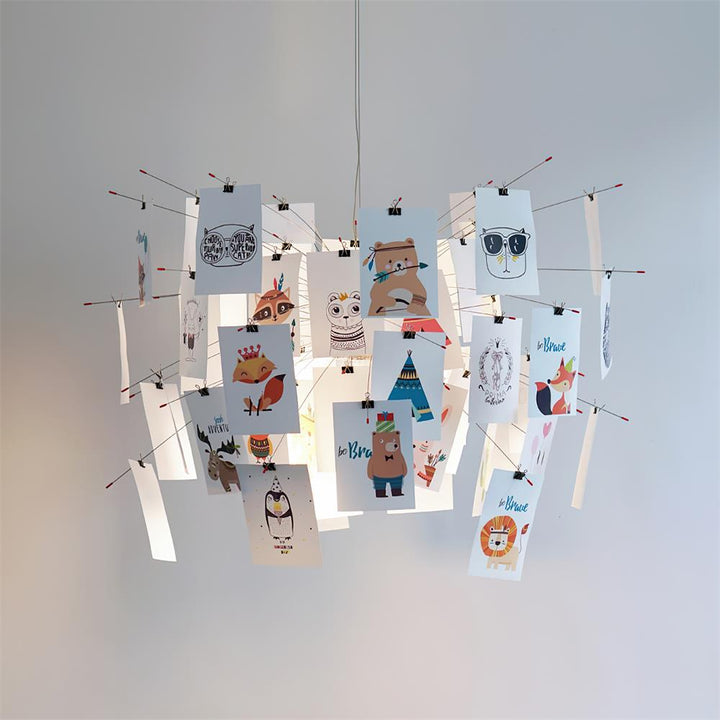 Lampadario Carta e metallo Colorful bianco Carte Whimsical moderno