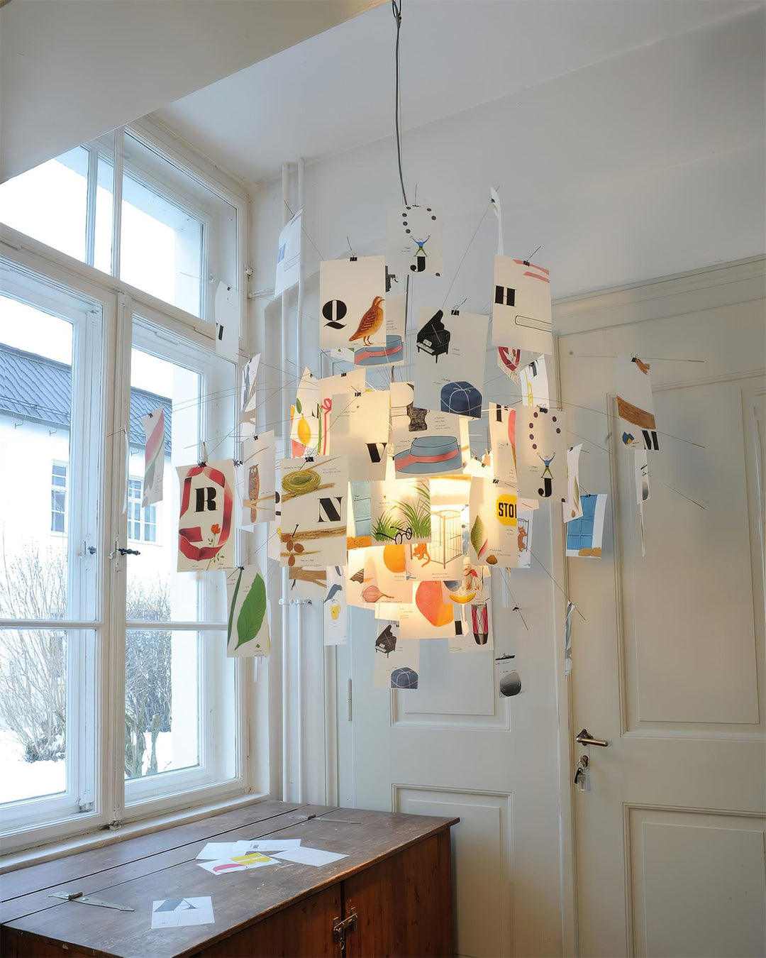 Lampadario Carta e metallo Colorful bianco Carte Whimsical moderno