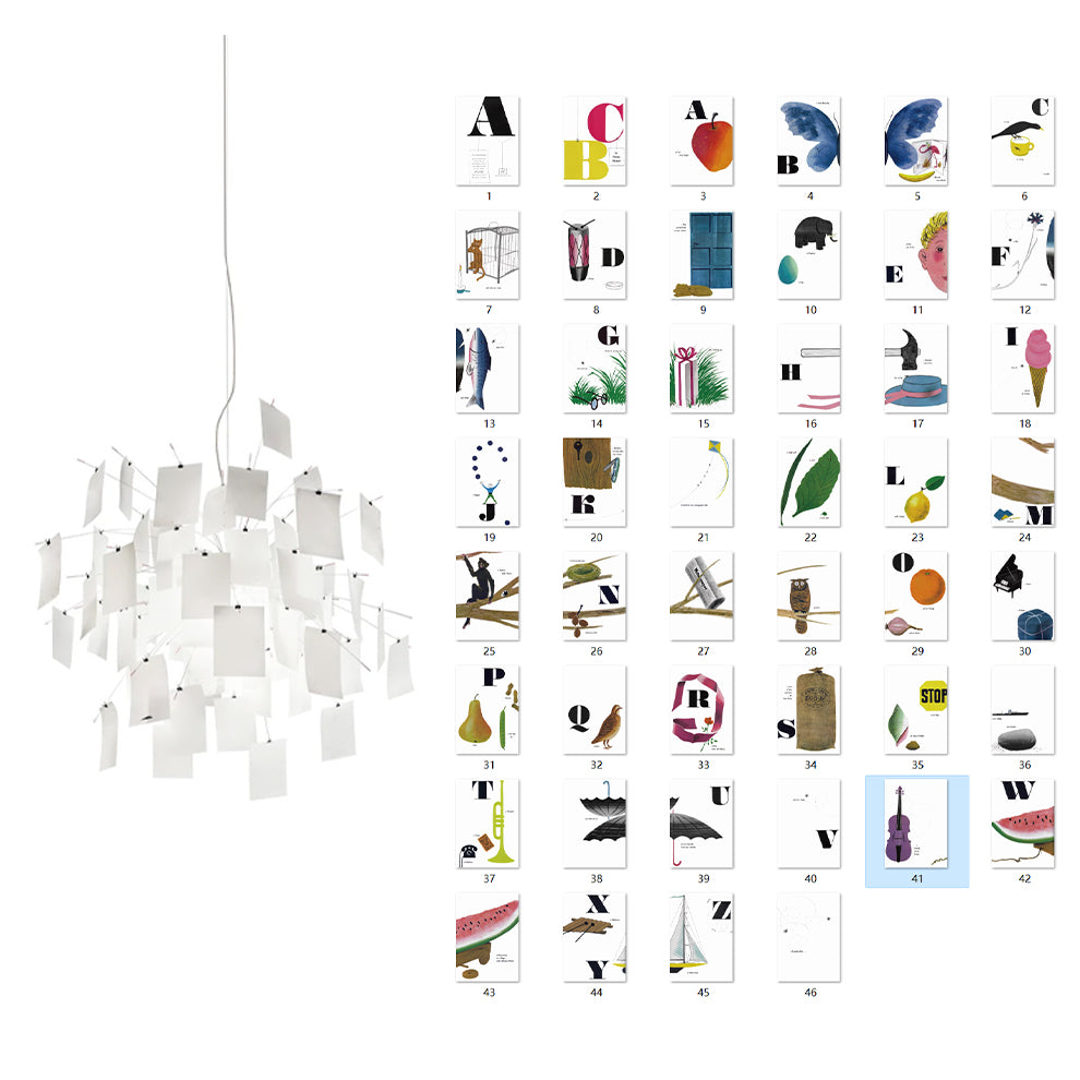 Lampadario Carta e metallo Colorful bianco Carte Whimsical moderno
