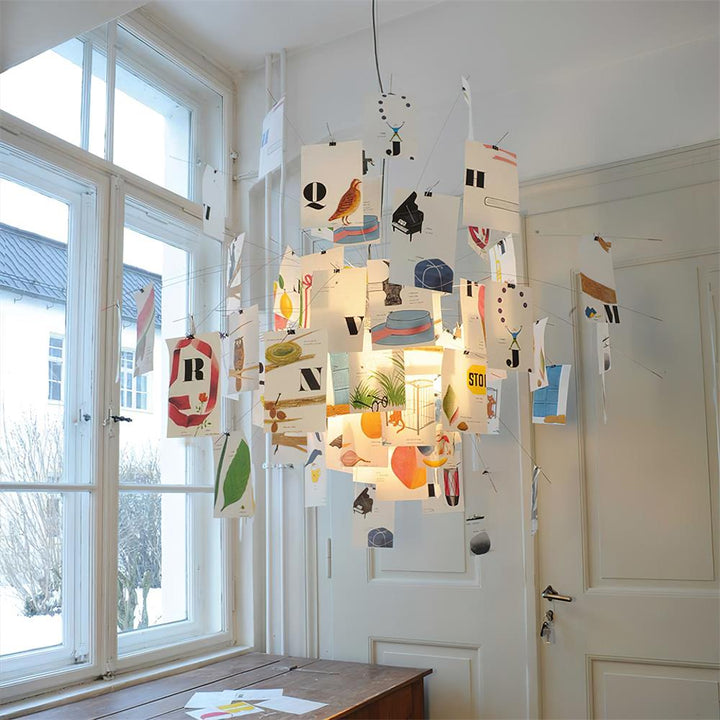 Lampadario Carta e metallo Colorful bianco Carte Whimsical moderno
