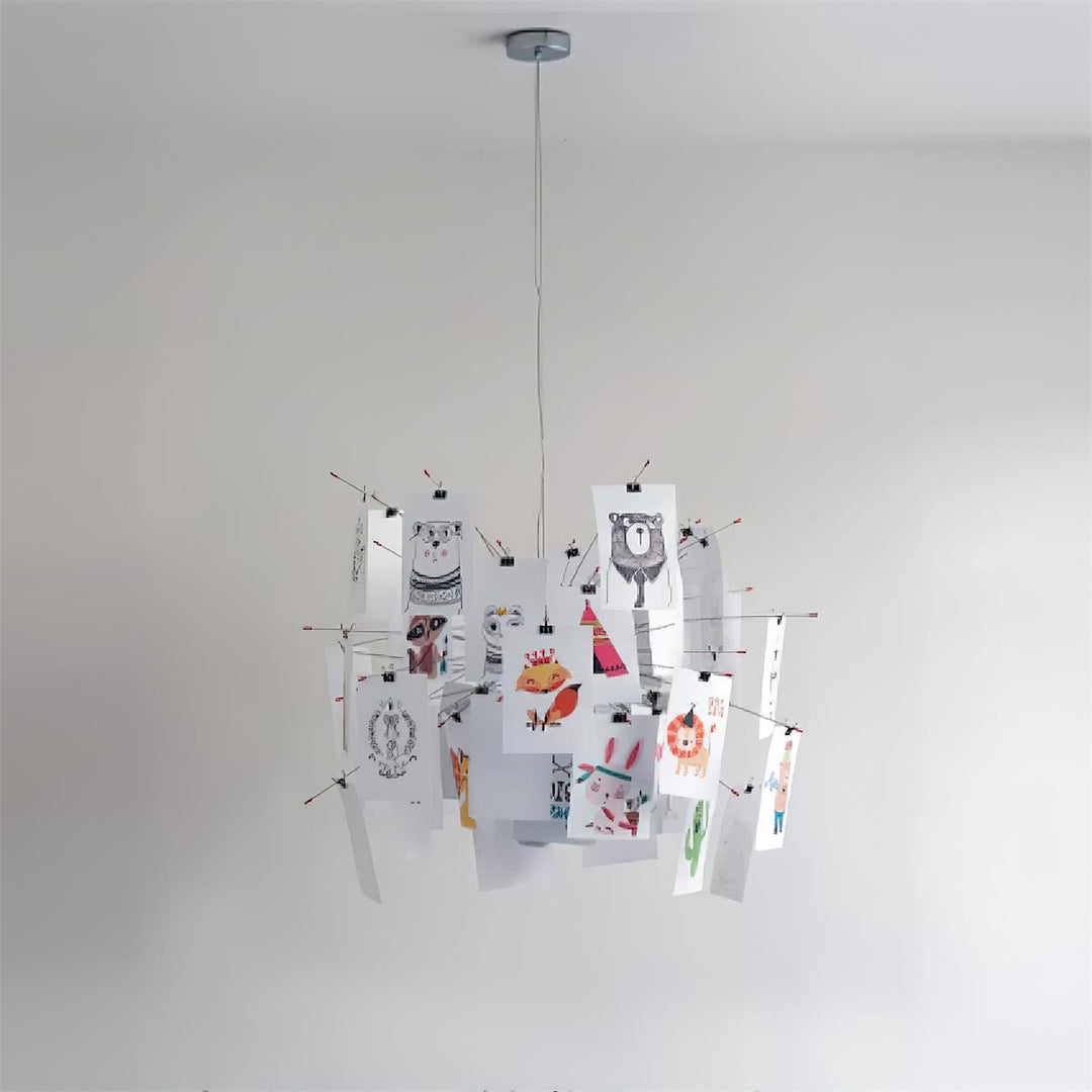 Lampadario Carta e metallo Colorful bianco Carte Whimsical moderno